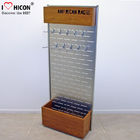 Customized Free Standing Slatwall Display Stands With Storage In Wood Metal