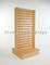Exposição livre de madeira móvel da posição do suporte de exposição do compartimento de Slatwall da função de 2 maneiras fornecedor